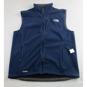 North Face WindWall Vest Mens‎ Large Blue Fleece Full Zip Outdoor Jacket Pockets